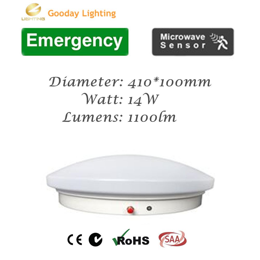 20w battery backup led rechargeable emergency ceiling light CCT adjustable and dimmable motion sensor led light