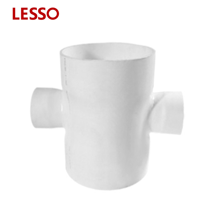 LESSO PVC-U Fabricated Drainage Pipe Fittings Reducing Double Sanitary Tee