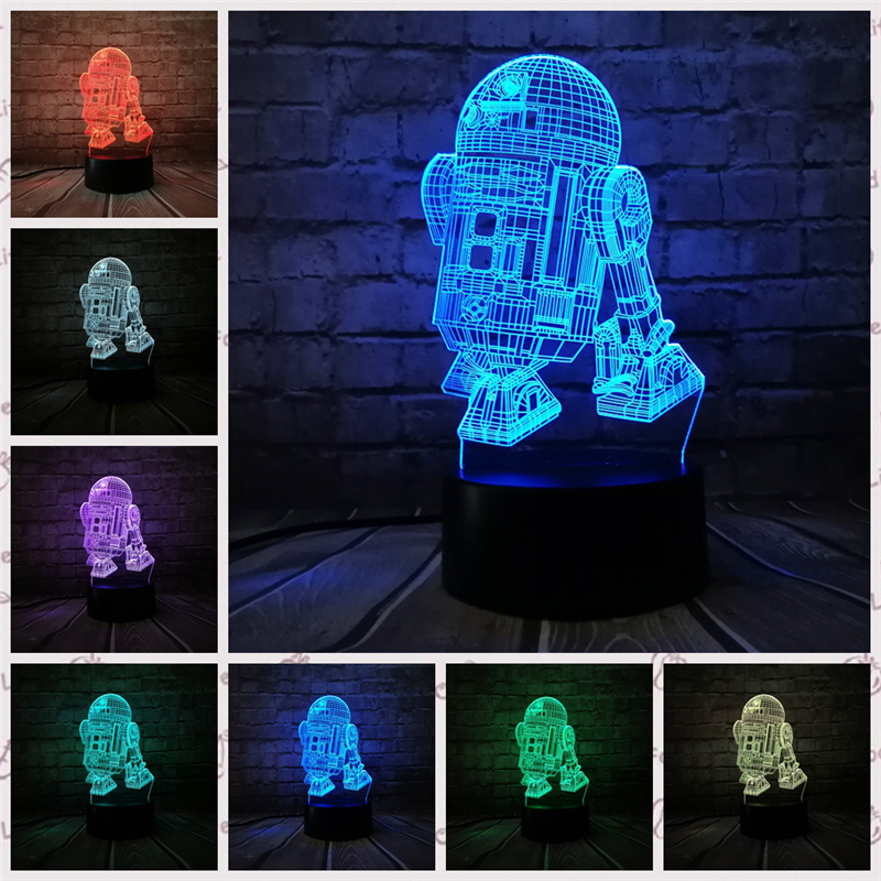 NEW 3D Lamp Light R2D2 BB-8 Darth Vader Storm Trooper LED Baby Lava Table NIGHT LIGHT Cartoon Toy