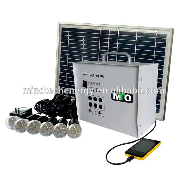 portable 12v 30w solar panel system kits with led lighting