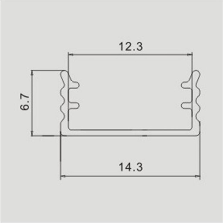 14.3x6.7mm Interior Lighting Decoration Aluminum Slot LED BAR Strip Lamp Housing Shell Lampshade