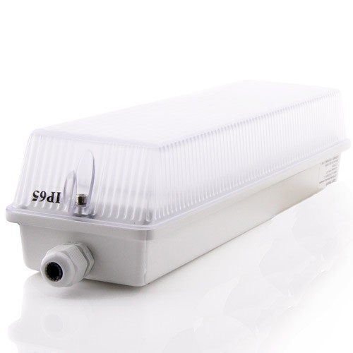 IK10 Resistant LED Luminaire 15W Exit LED Bulkhead Light Fitting with Battery Power Pack