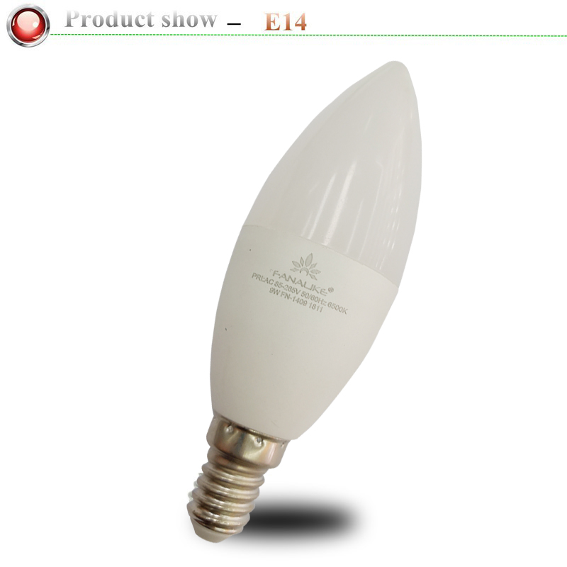 Fanalike Factory Wholesale Led Bulb Lamp E27 Real Power 6W 220V  Spotlight Hight Brightness Lamp LED Bulb Candle light