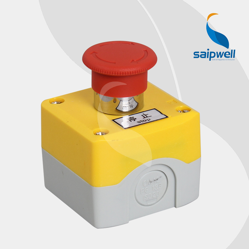 SAIP/SAIPWELL Hot Sales 1 Gang IP65 Emergency Push Button Box