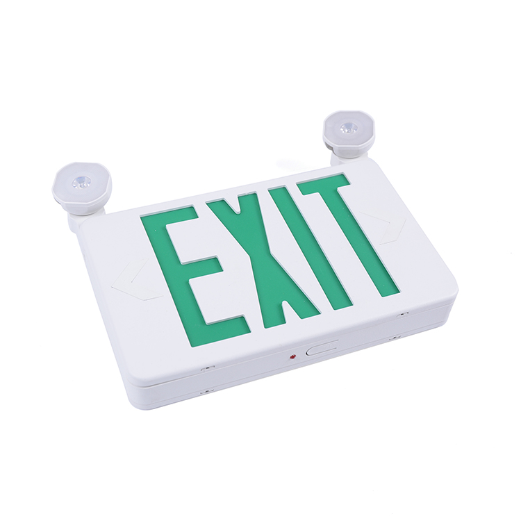 High power spot light led red exit sign emergency light combo emergency exit light