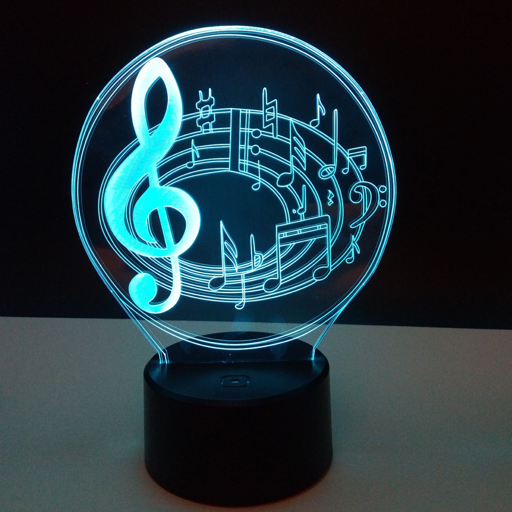 3D Night Light for Girls Music Score Pattern for Girls Customizable Friend Gift for Musician LED
