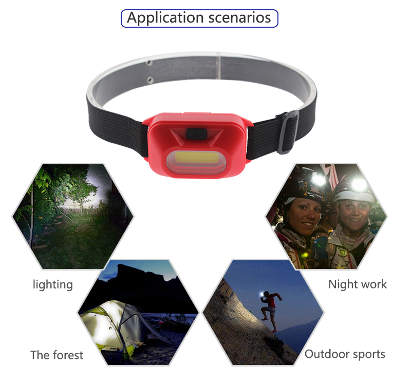 Plastic AAA Battery COB LED Headlamp Mini Camping outdoor waterproof  Headlamp Emergency highpower Headlight for reading