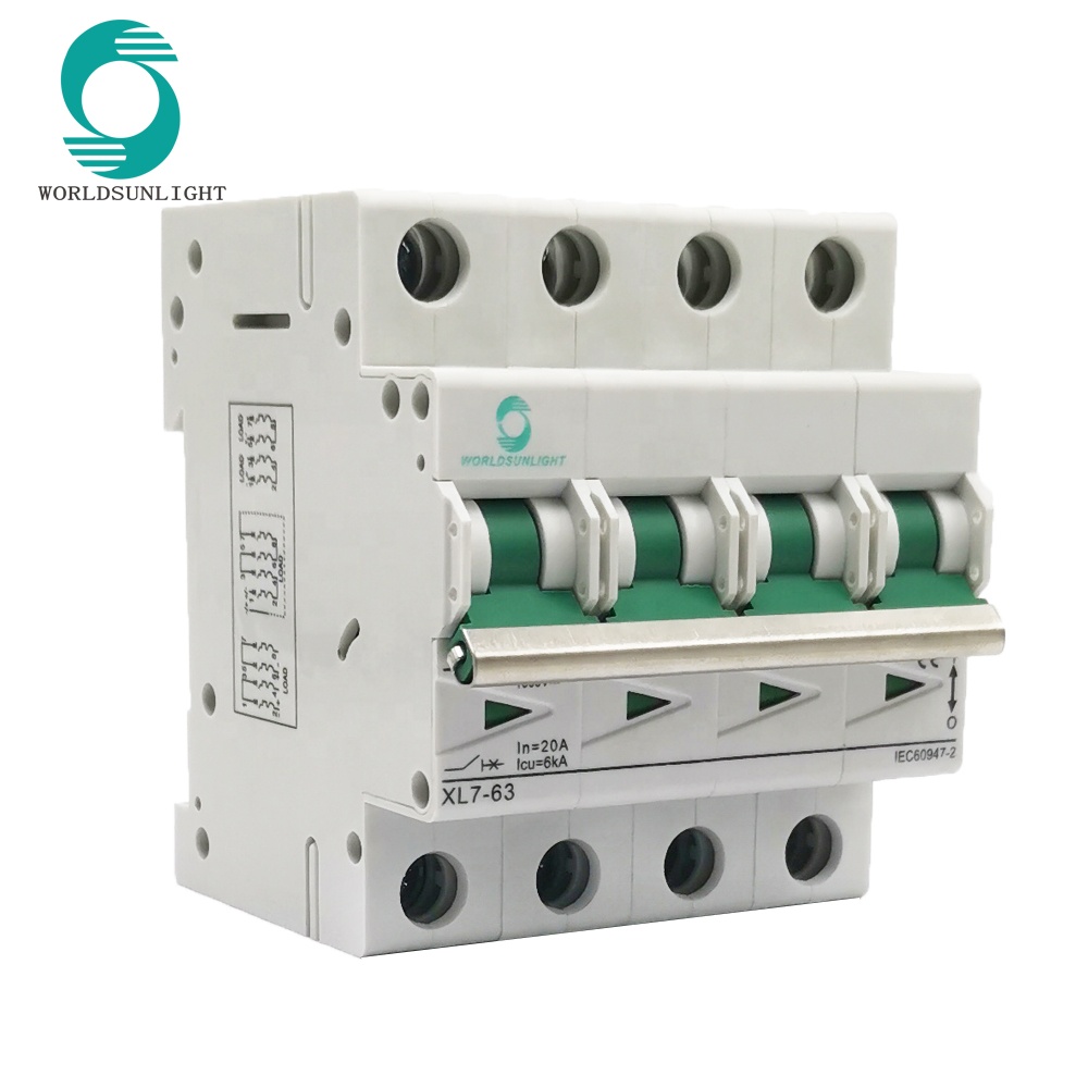 XL7-63/C32 DC 1000V 32A 6kA 4P 4 pole Miniature circuit breaker MCB for solar pv system