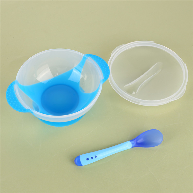 1pc/3Pcs/set Baby Tableware Dinnerware Suction Bowl With Temperature Sensing Spoon Baby Food Baby Dinner Feeding Bowls Dishes