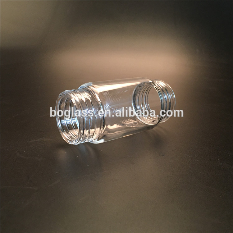 China manufacturer D75mm borosilicate glass tube with screw ends