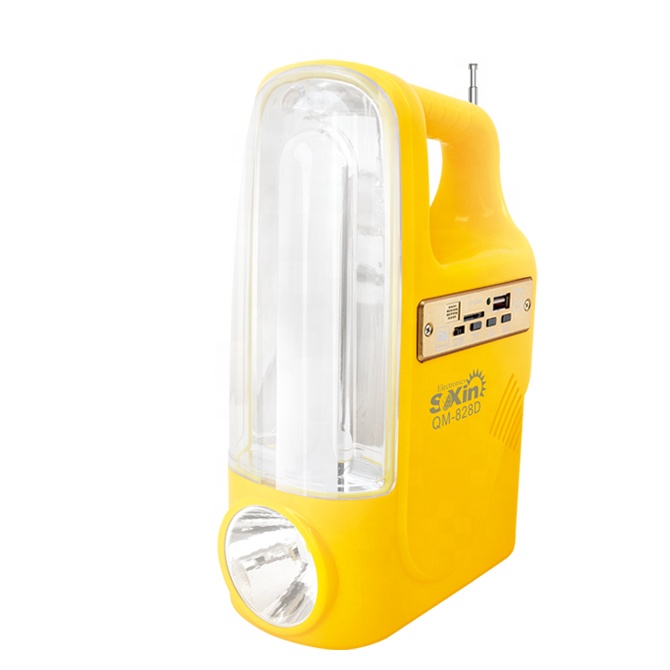 Multifunction 5730SMD 0.5W high bright led tube style FM Radio Mp3 emergency light with solar jack mobile power