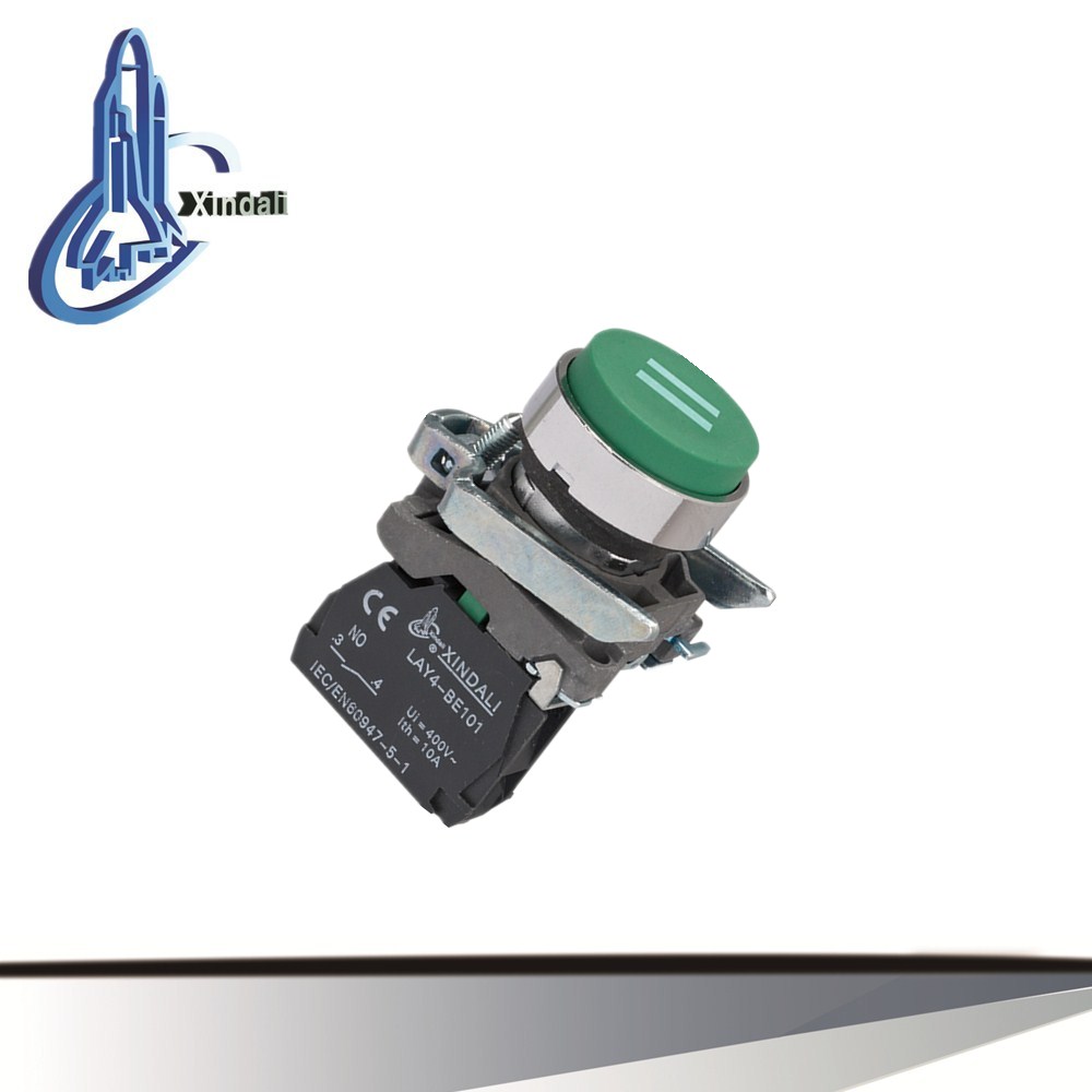 good quality xindali spring return convex electrical push button switch with mark LAY4-BL3361