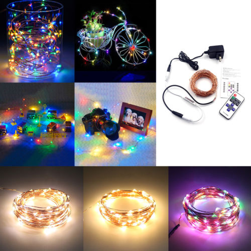 Remote Control Dimmable USB Led String Lights 10m 100 leds 5V 33FT Copper Wire Warm White/RGB wedding party decoration Lighting