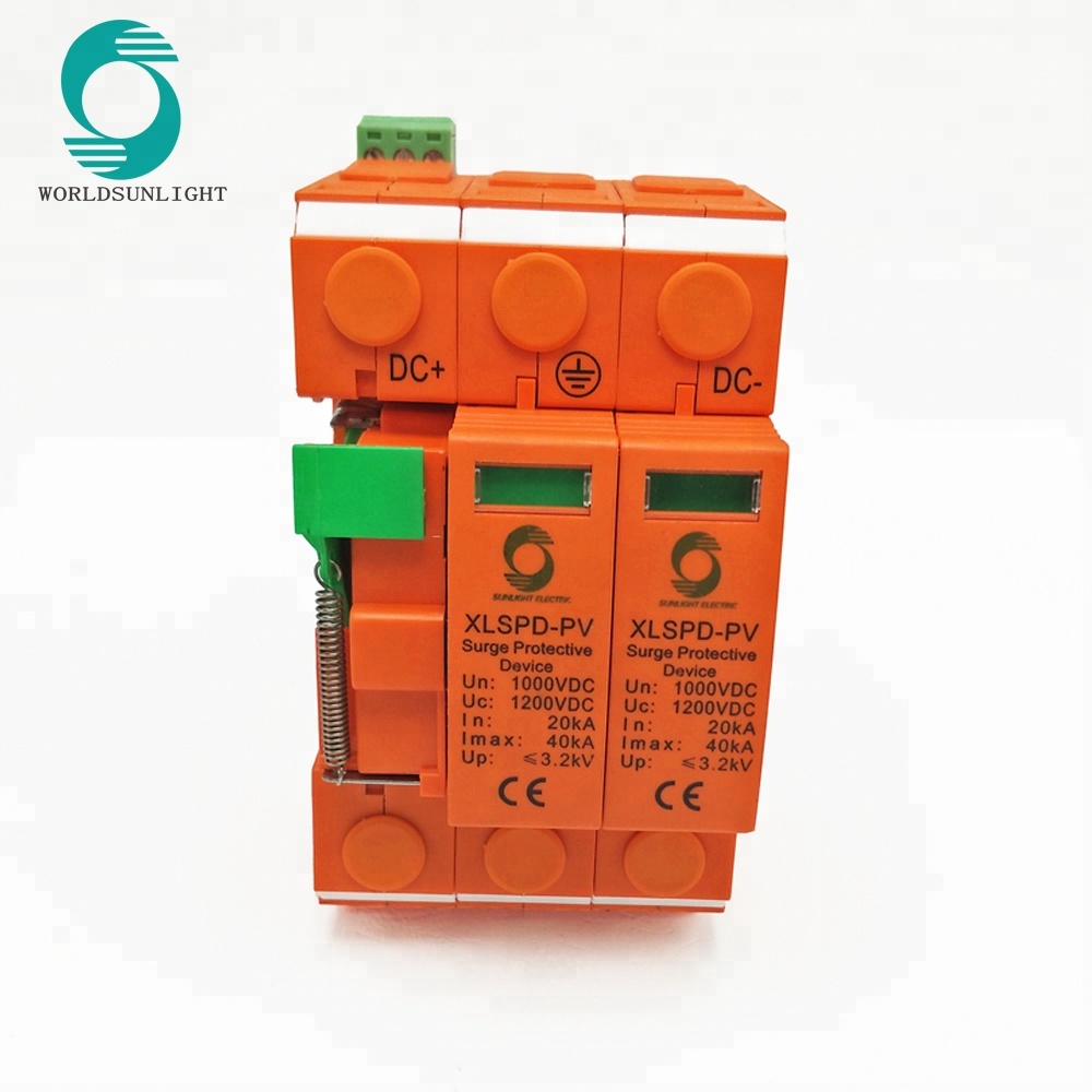DC 1000V 2P 3P 500V 1000V 40ka PV outdoor surge protector power supply spd