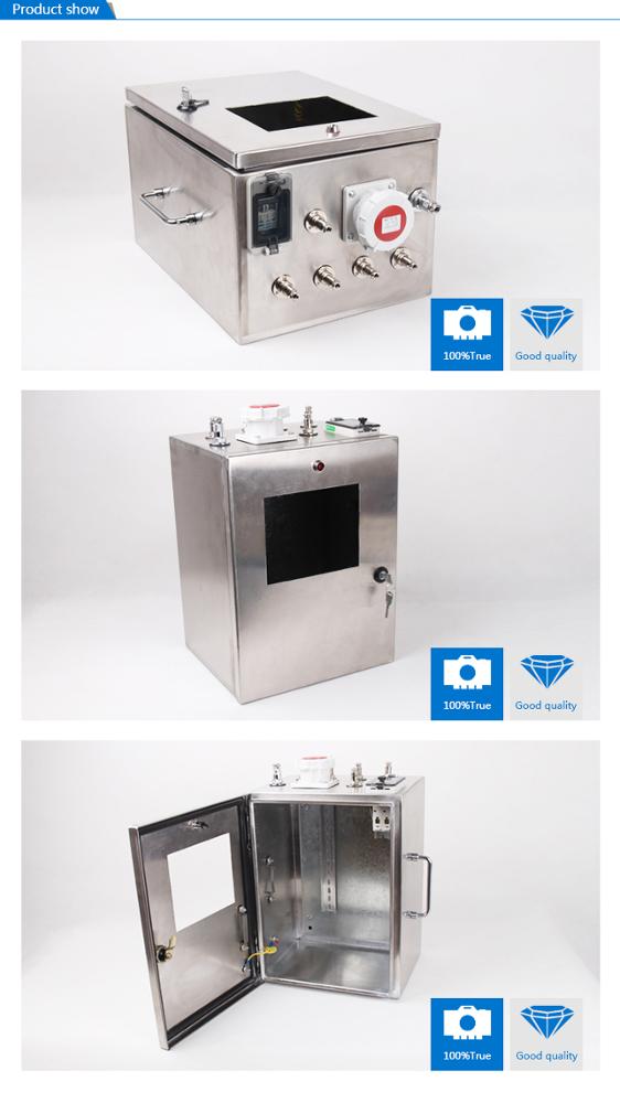 Saipwell/saip CE RoHs Stainless Steel Waterproof  box Plug With Socket and transparent PC window Enclosure cabinet