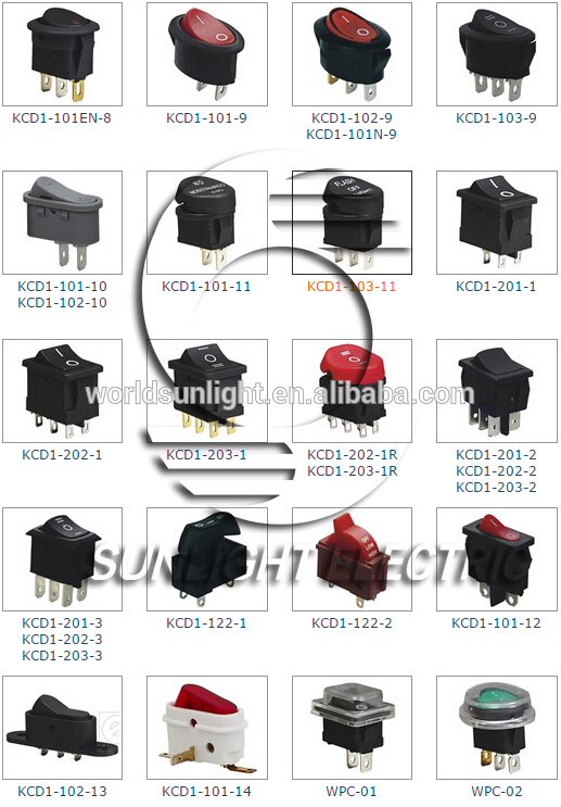 CQC CE Sub-miniature type KCD1-103-9 3 way 3 position t85 rocker switch