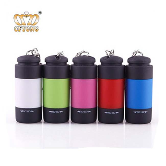 Hot Selling Rubber Painted Flash Drive Rechargeable Flashlight With Carabiner Keychain Light