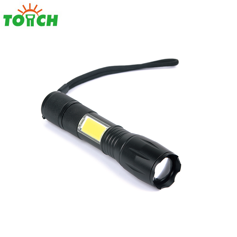 T6 + COB brightness portable aluminum flashlight best tactical USB flashlight Yiwu manufacturer