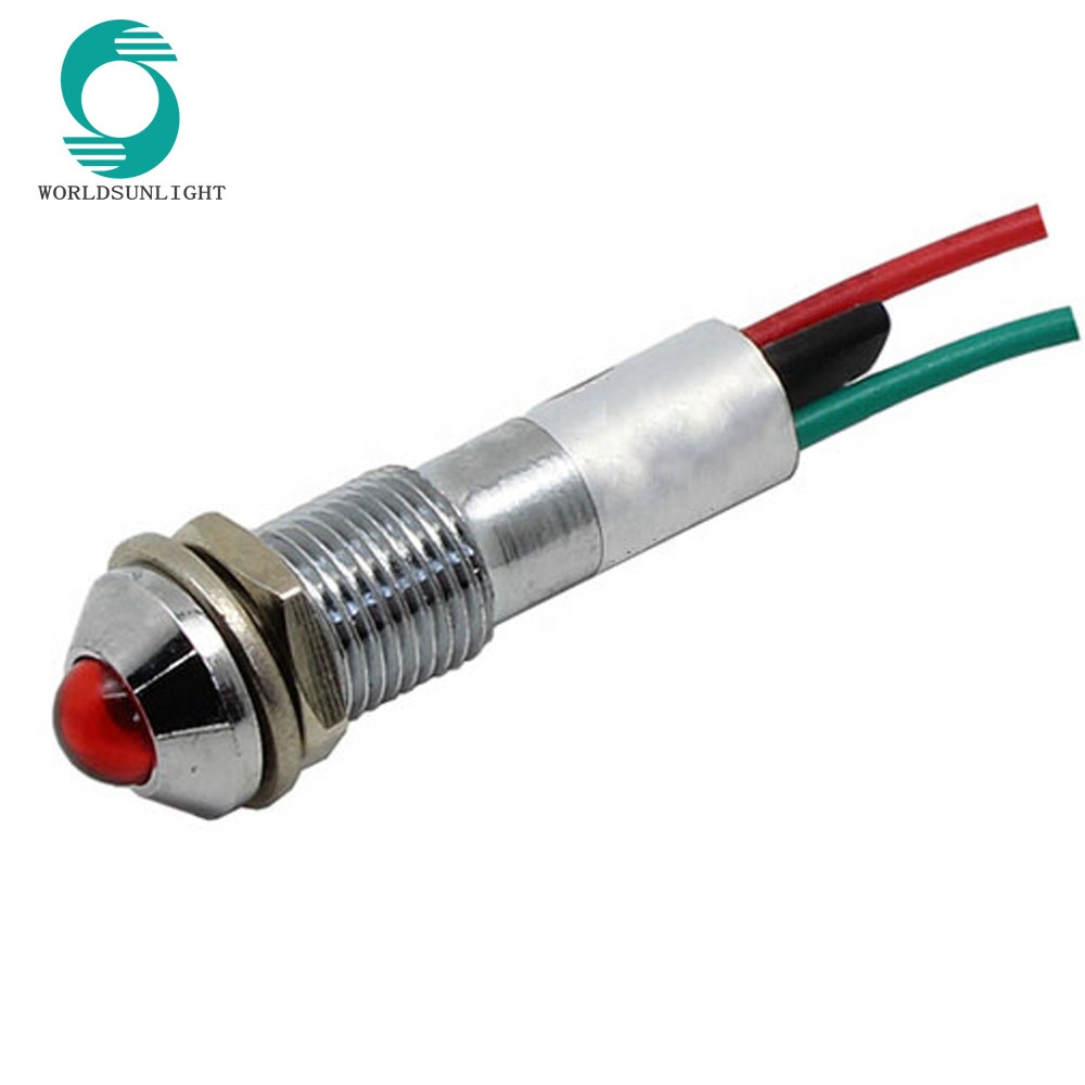 XD8-2W 8MM 120v mini neon led indicator light with wire