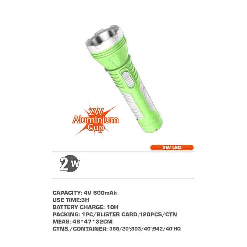 portable Aluminium CUP   2W rechargeable   led torch flashlight   for home