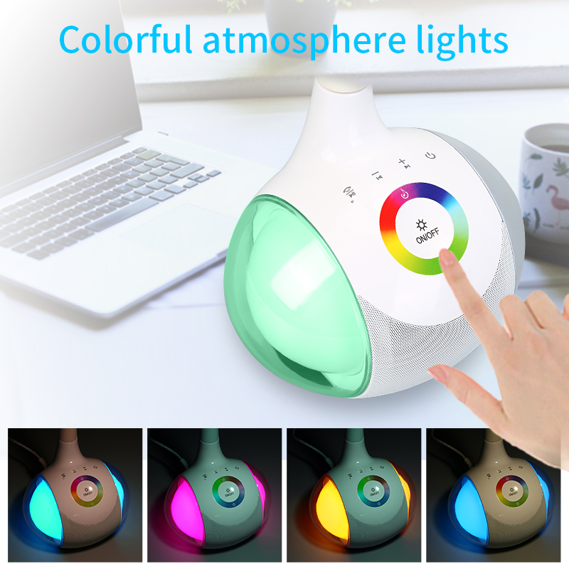 Touch switch led 110V flexible desk lamp RGB color changing led reading lighting with bluetooth speaker