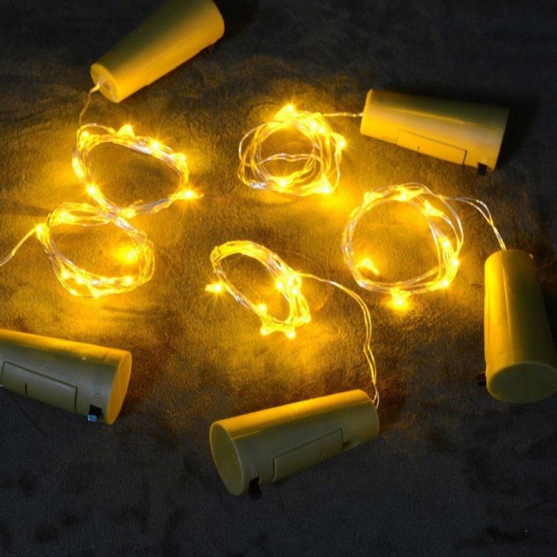 LR44 Battery 2 Meters Clear Wire 20 Micro Mini Led Fairy Lights String Bottle Cork