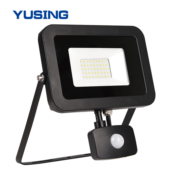 IP44 30W Flood Lights With Motion Sensors, Inclined Bracket Motion PIR Sensor LED Flood Light