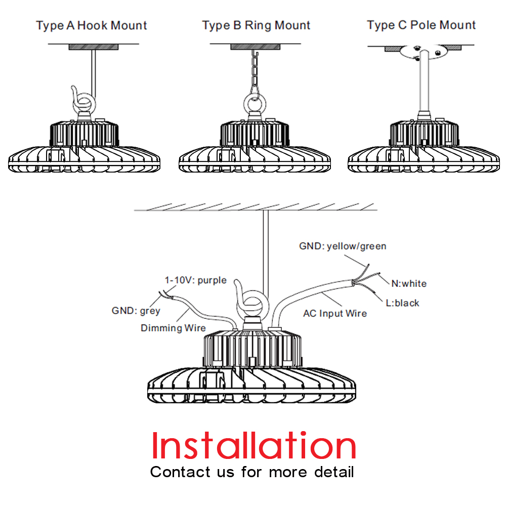 LED Gymnasium Fixture 120W 150W 250W 200W UFO Gym Light