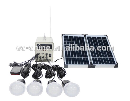 20W DC Portable solar Lighting kit with 12v led lamp