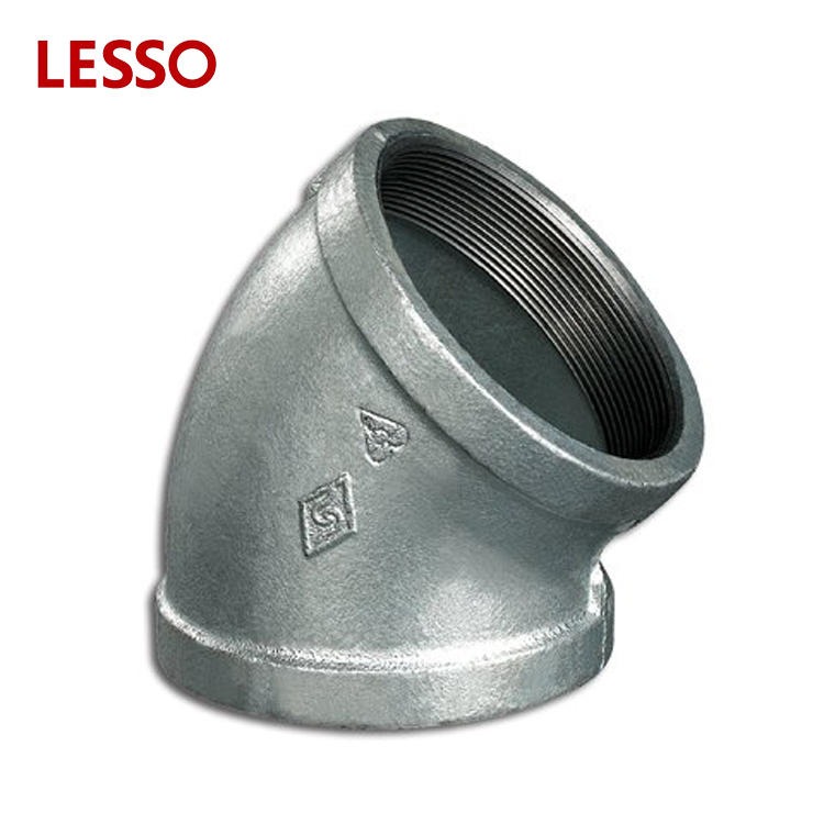 LESSO Hot Dip Galvanized Steel Pipe Fittings 45 degree elbow