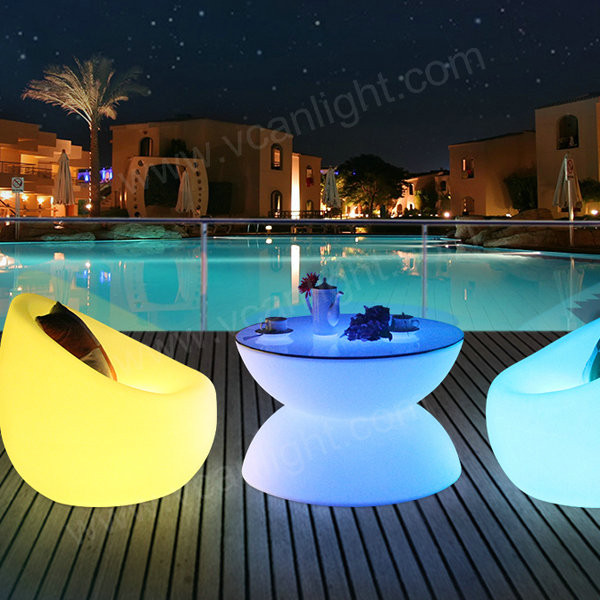 plastic small colorful rgb lidl ottoman for outdoor decoration