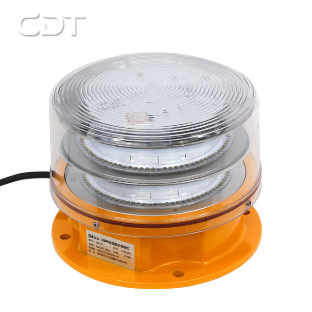 Above 45meter Building Chimney White LED Flashing Type A Double GPS Medium Intensity Obstruction Light For Telecom Tower