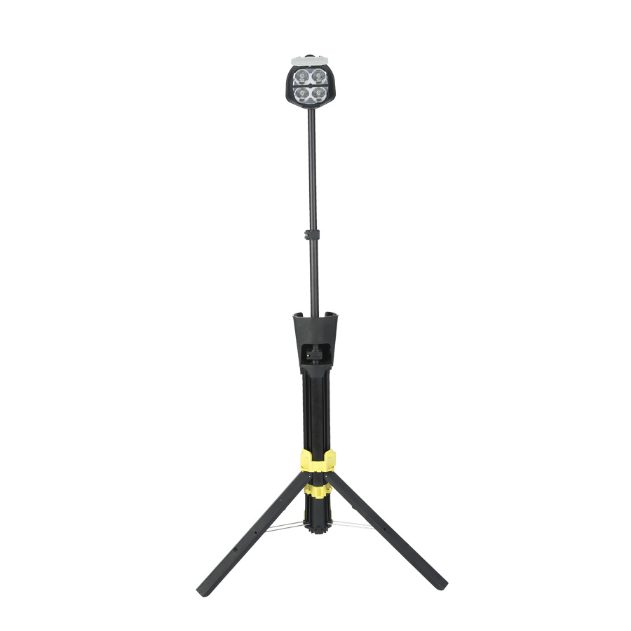 led rechargeable work light with tripod, fire resistant emergency light, camping equipment