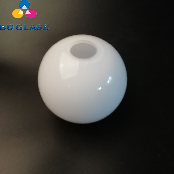 High Quality Hand Blown Shiny Opal White Glass Ball Lamp