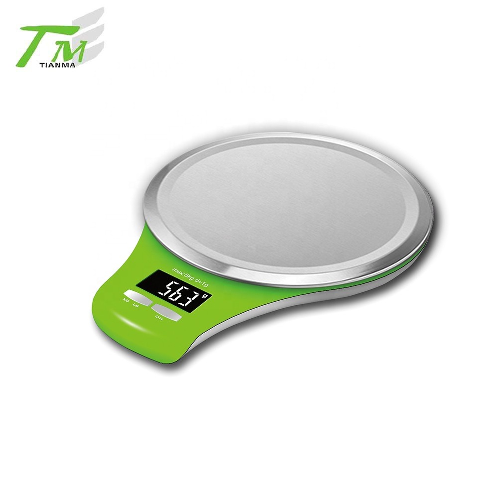 Fashion design food scale LCD display stainless steel digital kitchen scale