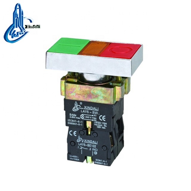 good price double break fast push button switch with lamp 24v IP40 LAY5-BW8365