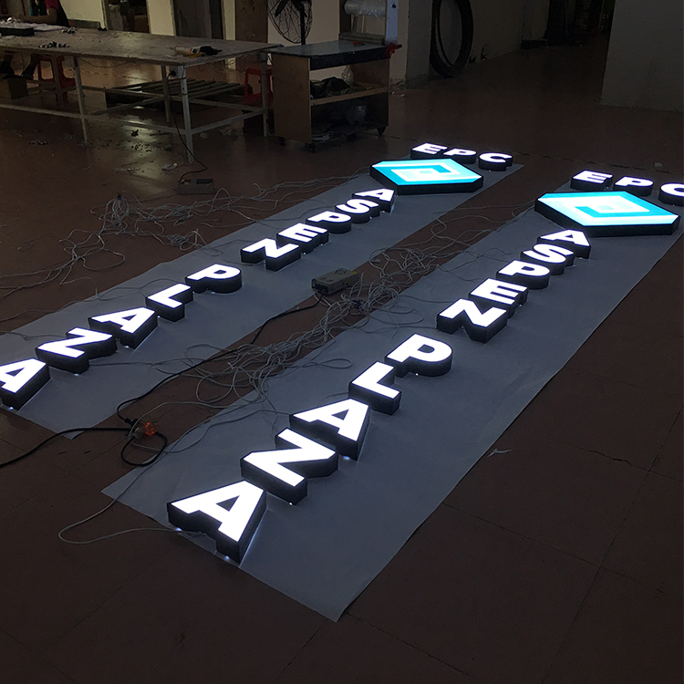 OEM frontlit led raised letter sign led flat light up letter