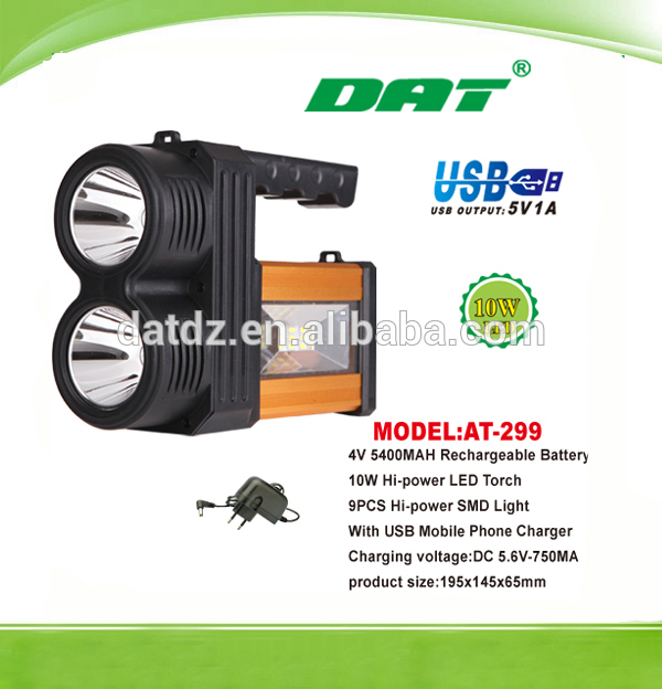 10w camping light flashlight with mobile charge AT-299T