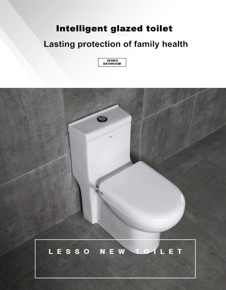 LESSO LZ2202 dual flush big trap way elegant design ceramic washdown one piece toilet