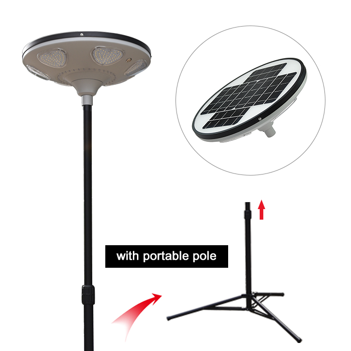 Lithium battery stand alone solar garden light post light