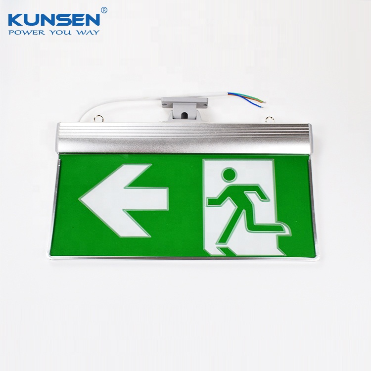 Universal hanging mount emergency light sign with arrow