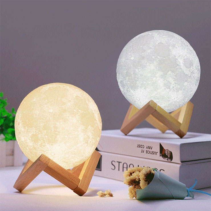 3D Portable LED USB Rechargeable Magical Moon Night Light Moonlight Table Desk Moon Lamp For Home Decor