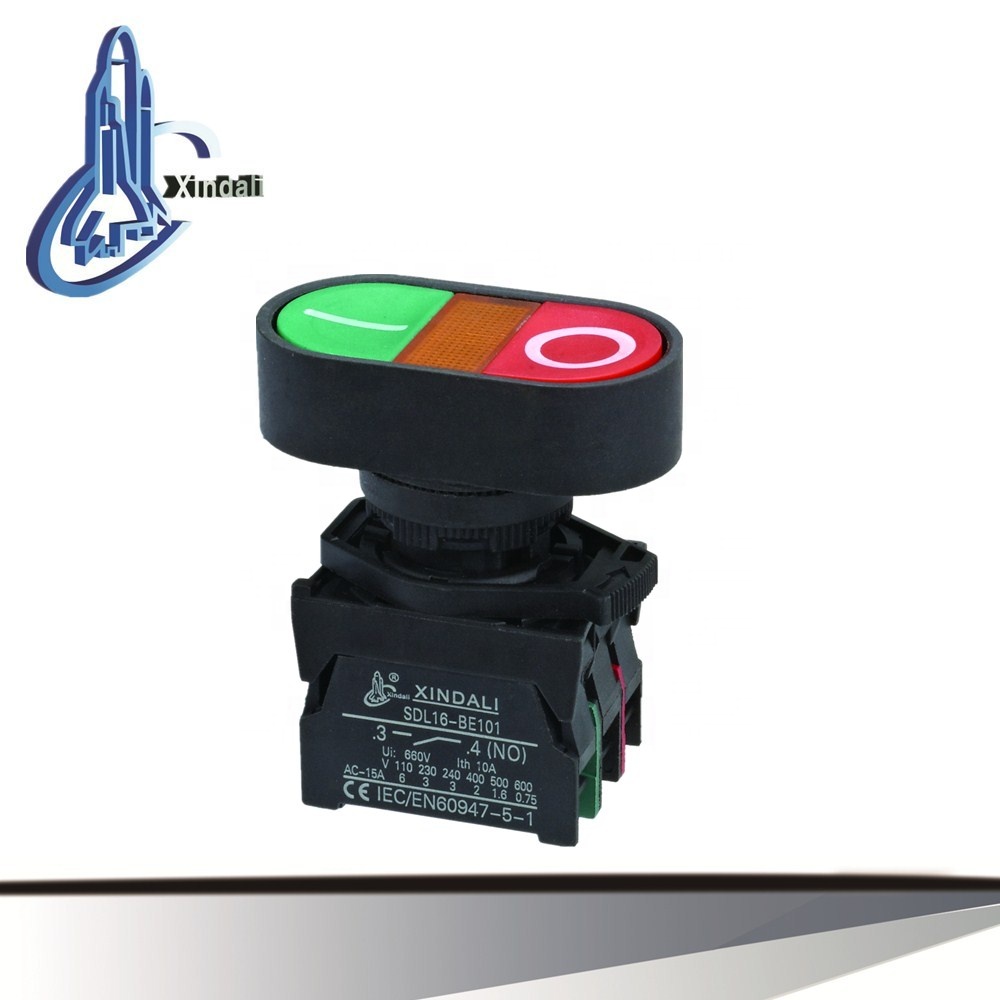 LED double head pushbutton switch with led indicator IP40 XDL21-EBW8365