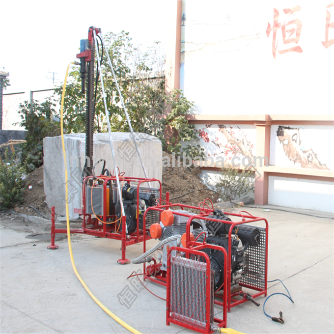 Small full pneumatic DTH portable borehole drilling machine rigs