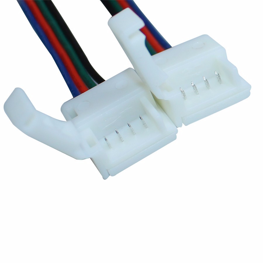 10mm 4 Pin 8mm 2 Pin Connector Wire Adapter For SMD 5050 3528 RGB LED Strip Light Connectors Cable Free Soldering