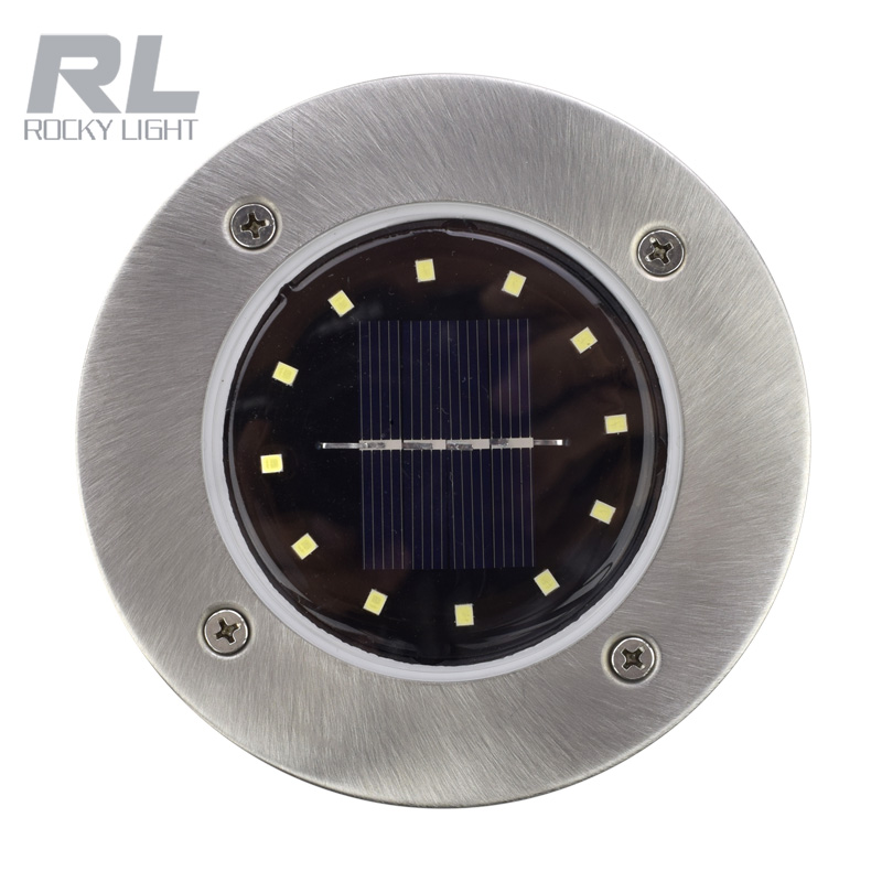 IP65 Solar energy buried lamp 12LEDs stainless steel light white/warm white