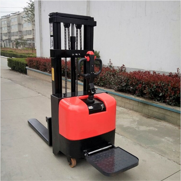 1t economic electric pallet stacker forklift with 24V battery