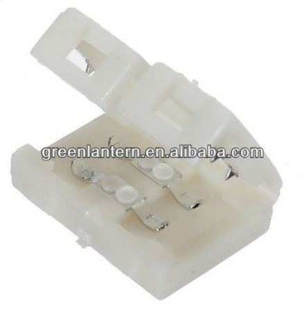 10mm 2pin Solderless Clip-on Coupler 2 pin led connector for 5050 LED Strip Light