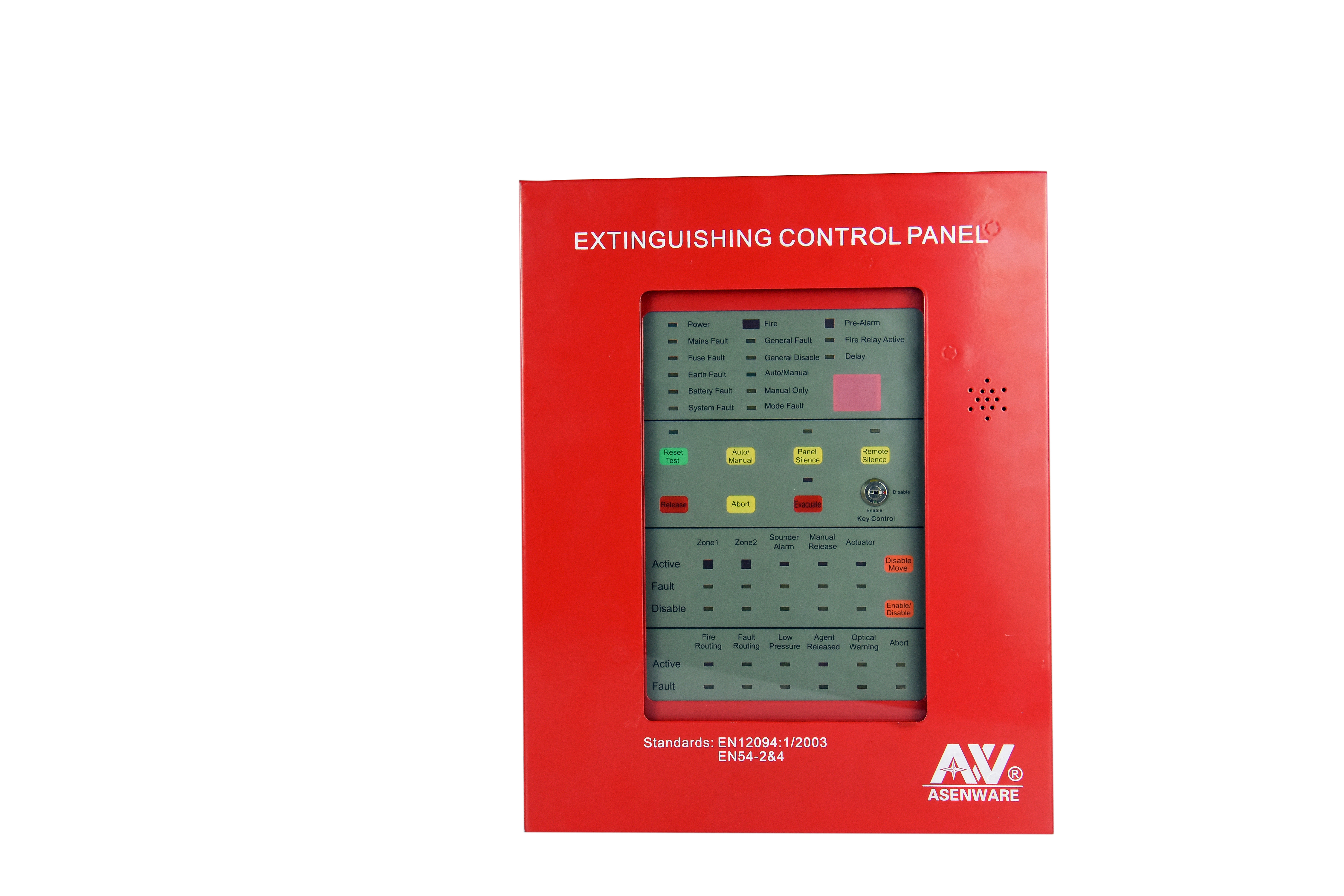 Gas extinguishing control panel with manual release station