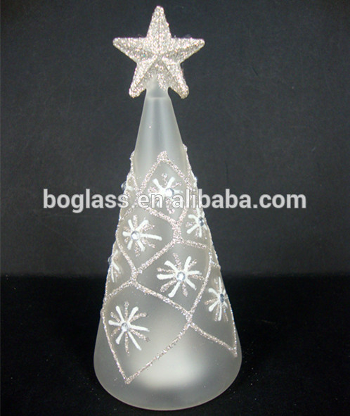 China manufacture led lighted glass christmas tree